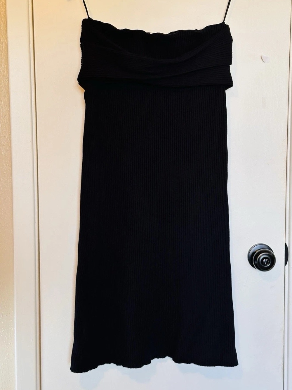 Cue Black Ribbed Off-Shoulder Knit Top AU 10 US 6 Australian Fabric